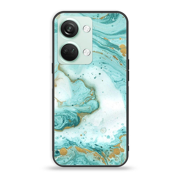 OnePlus Nord 3 5G - Aqua Blue Marble Design - Premium Printed Glass soft Bumper shock Proof Case CS-41252