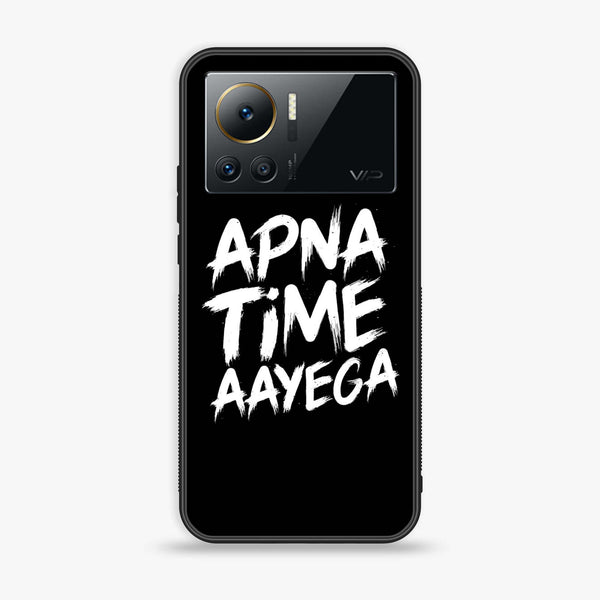 Infinix Note 12 VIP - Apna Time Ayega - Premium Printed Glass soft Bumper Shock Proof Case