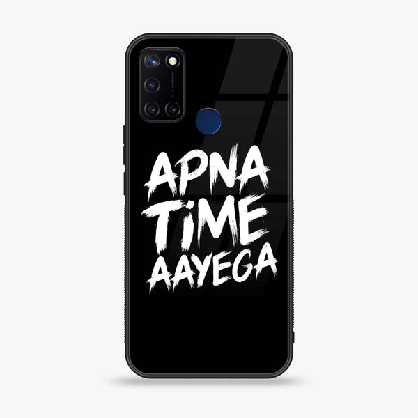 Realme 7i - Apna Time Ayega - Premium Printed Glass soft Bumper Shock Proof Case