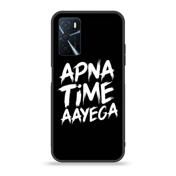 OPPO A16 - Apna Time Ayega - Premium Printed Glass soft Bumper Shock Proof Case