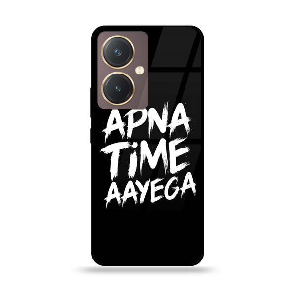 Vivo Y27 - Apna Time Ayega - Premium Printed Glass soft Bumper shock Proof Case