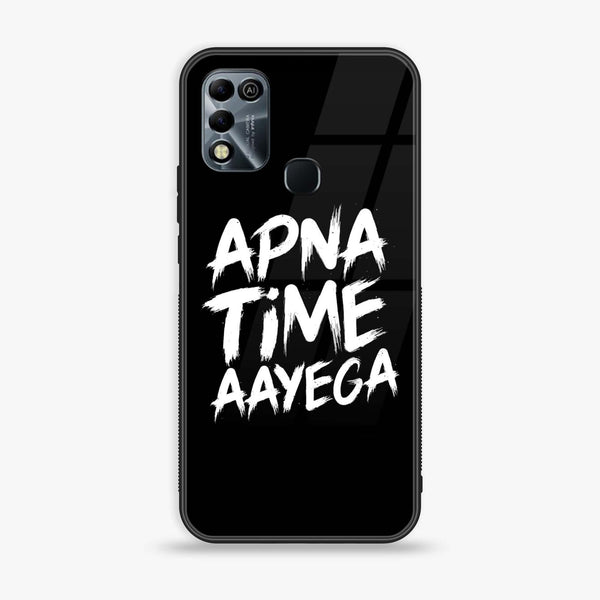 Infinix Hot 11 Play - Apna Time Ayega - Premium Printed Glass soft Bumper Shock Proof Case