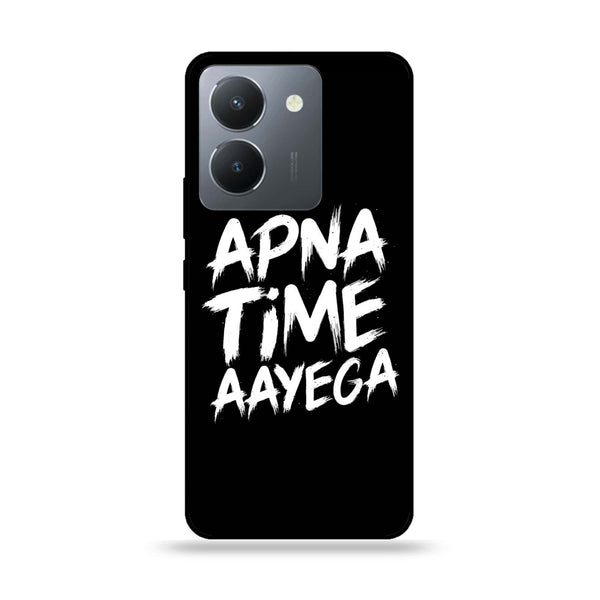 Vivo Y36 - Apna Time Ayega - Premium Printed Glass soft Bumper Shock Proof Case