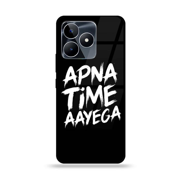 Realme C51 - Apna Time Ayega - Premium Printed Glass soft Bumper Shock Proof Case