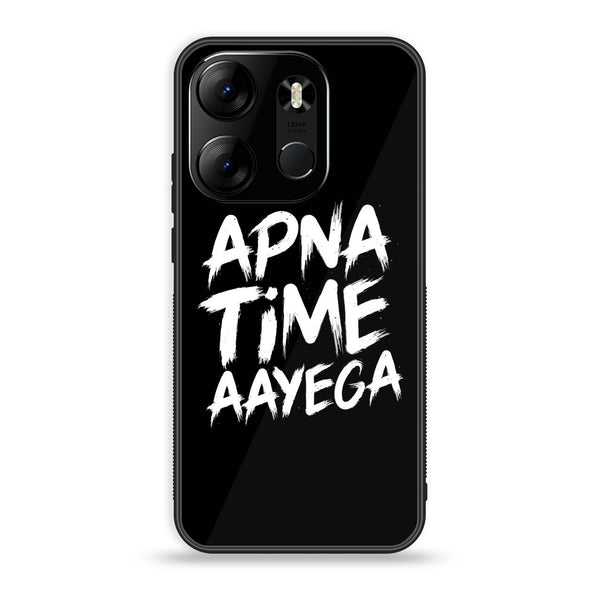 Tecno Spark Go 2023 - Apna Time Ayega - Premium Printed Glass soft Bumper Shock Proof Case