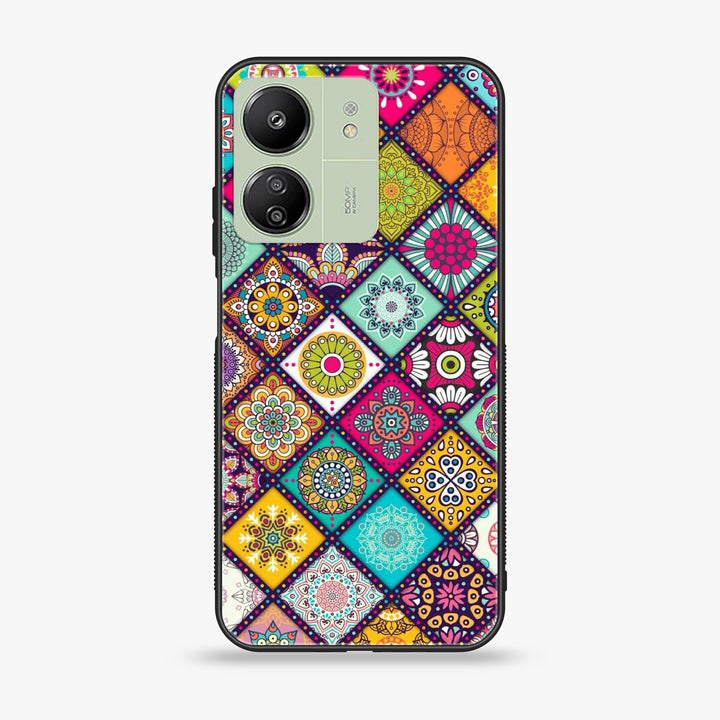 Xiaomi Redmi 13C - Mandala Art Design - Premium Printed Glass soft Bumper Shock Proof Case