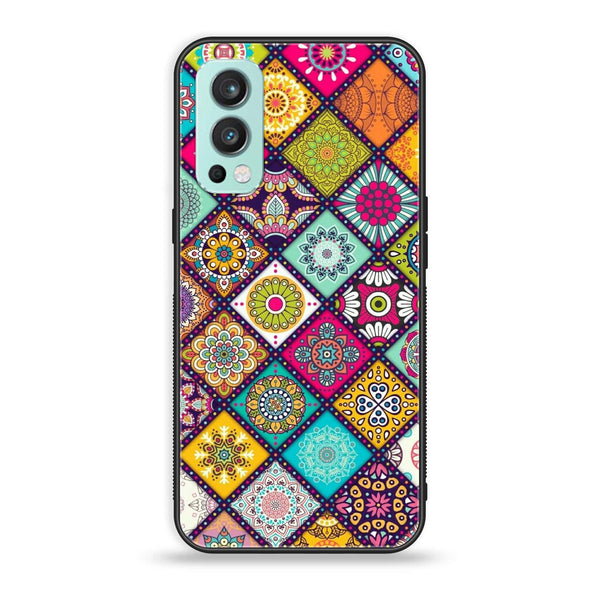 OnePlus Nord 2 5G - Mandala Art Design - Premium Printed Glass soft Bumper Shock Proof Case