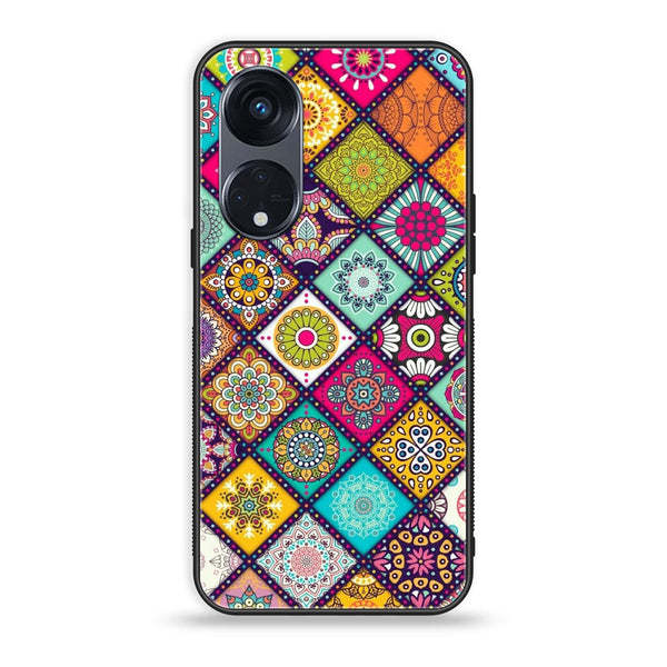 OPPO Reno 8T 5G - Mandala Art Design - Premium Printed Glass soft Bumper Shock Proof Case