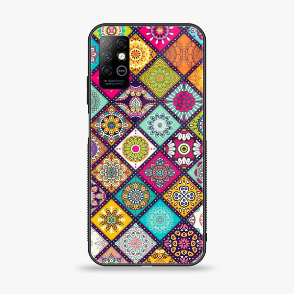 Infinix Note 8 - Mandala Art Design - Premium Printed Glass soft Bumper Shock Proof Case
