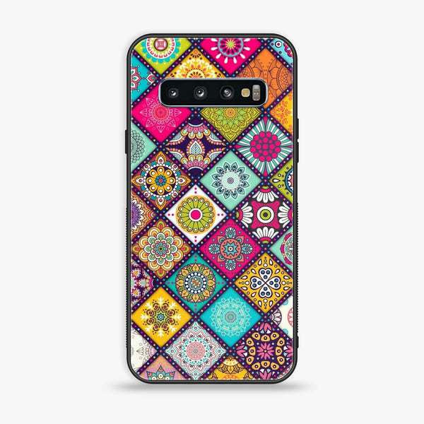 Samsung Galaxy S10 - Mandala Art Design - Premium Printed Glass soft Bumper Shock Proof Case CS-40552