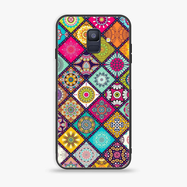 Samsung Galaxy A6 (2018) - Mandala Art Design - Premium Printed Glass soft Bumper Shock Proof Case
