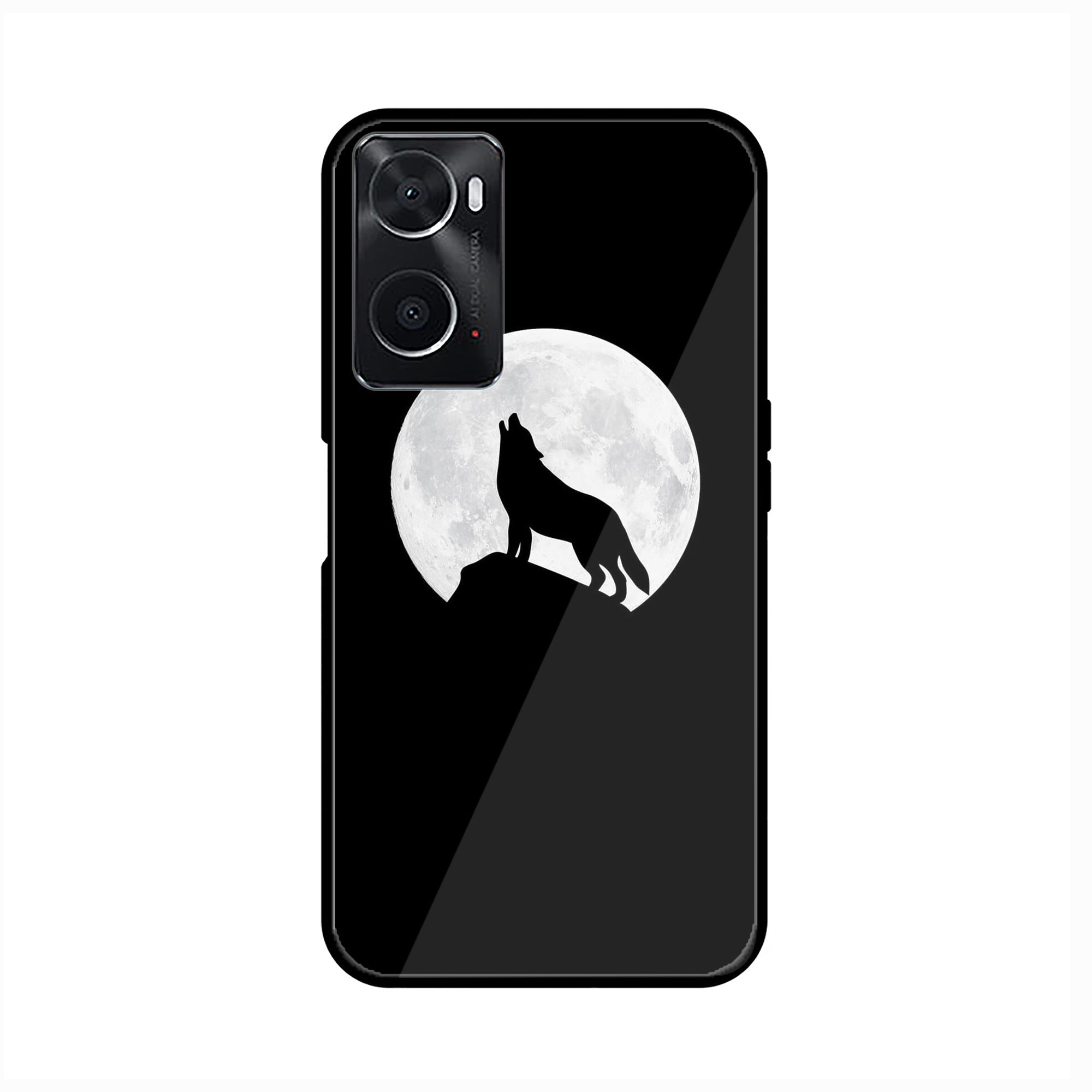 oppo A96  Wolf Series  Premium Printed Glass soft Bumper shock Proof Case