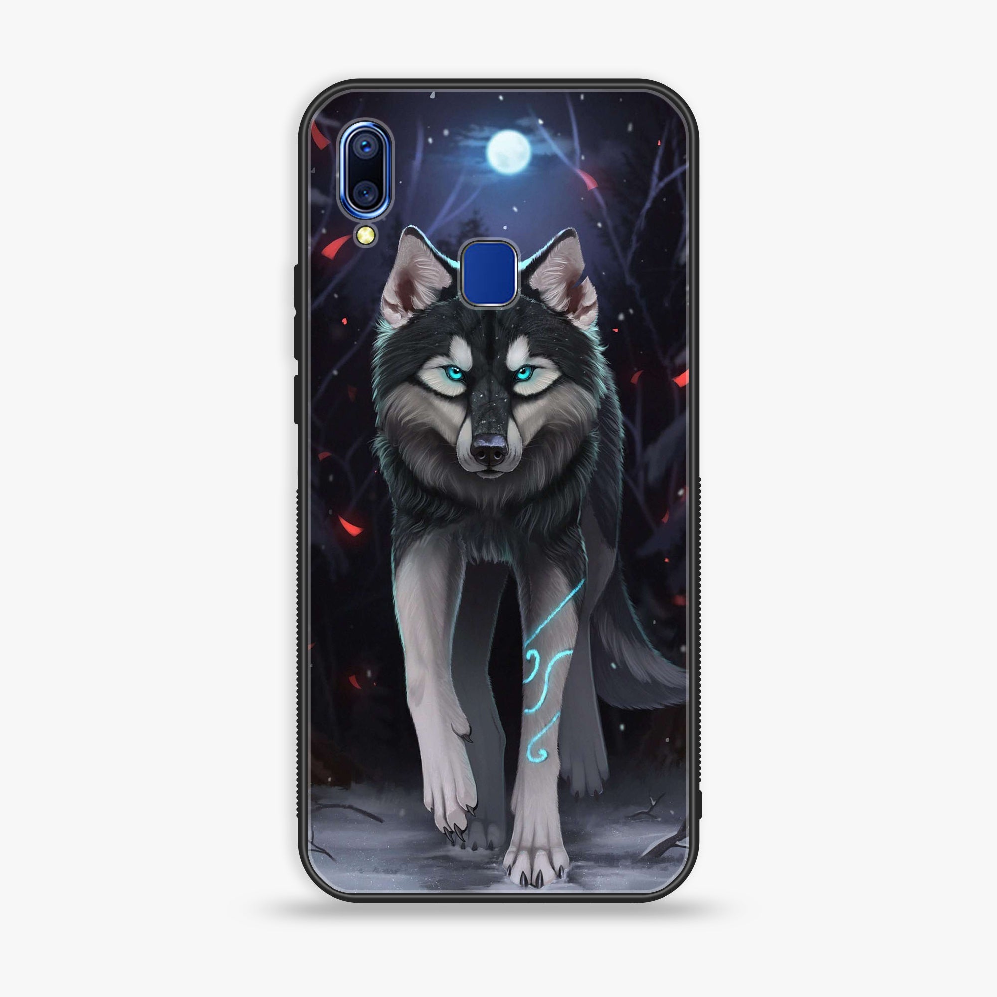 VIVO Y91 - Wolf Series - Premium Printed Glass soft Bumper shock Proof Case