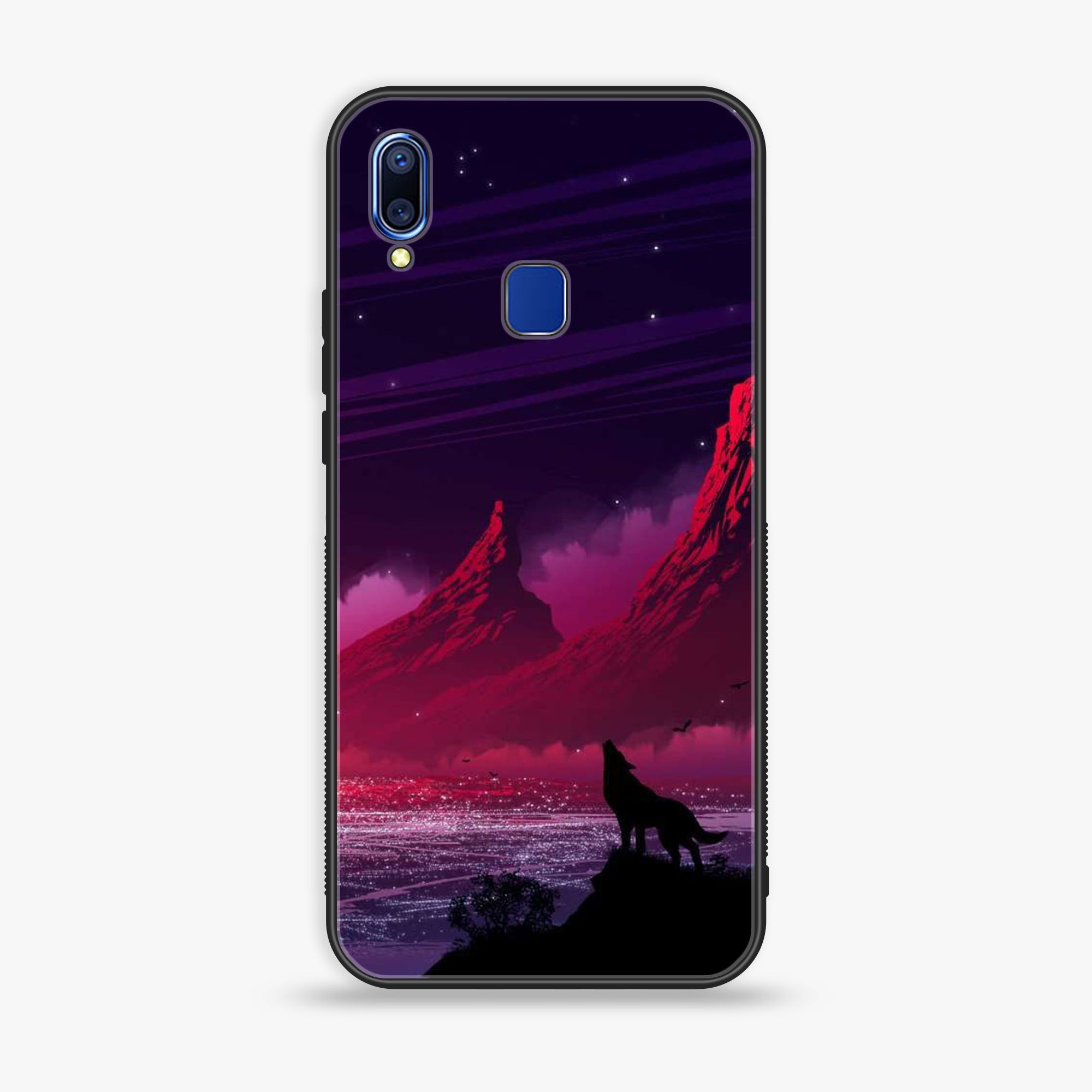 VIVO Y91 - Wolf Series - Premium Printed Glass soft Bumper shock Proof Case