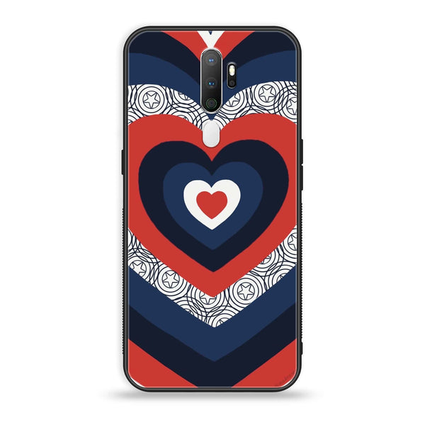 OPPO A5 2020/ OPPO A9 2020  Heart Beat Design 3 2.0 Premium Printed Glass soft Bumper shock Proof Case CS-45424