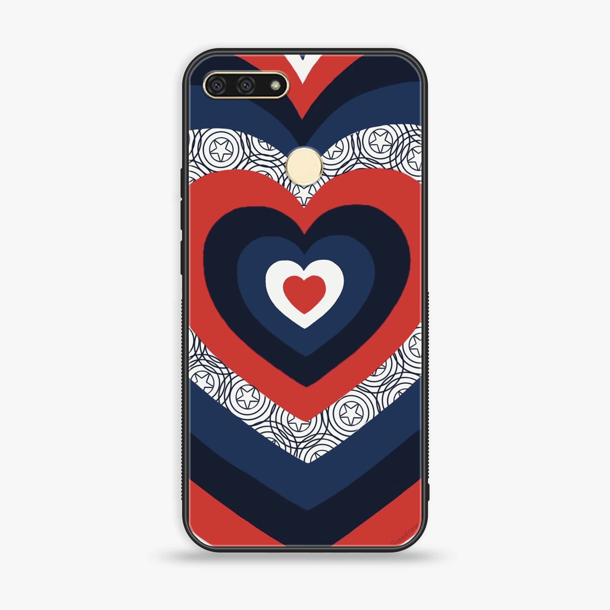 Huawei Y6 2018/Honor Play 7A - Heart Beat Series 2.0 - Premium Printed Glass soft Bumper shock Proof Case