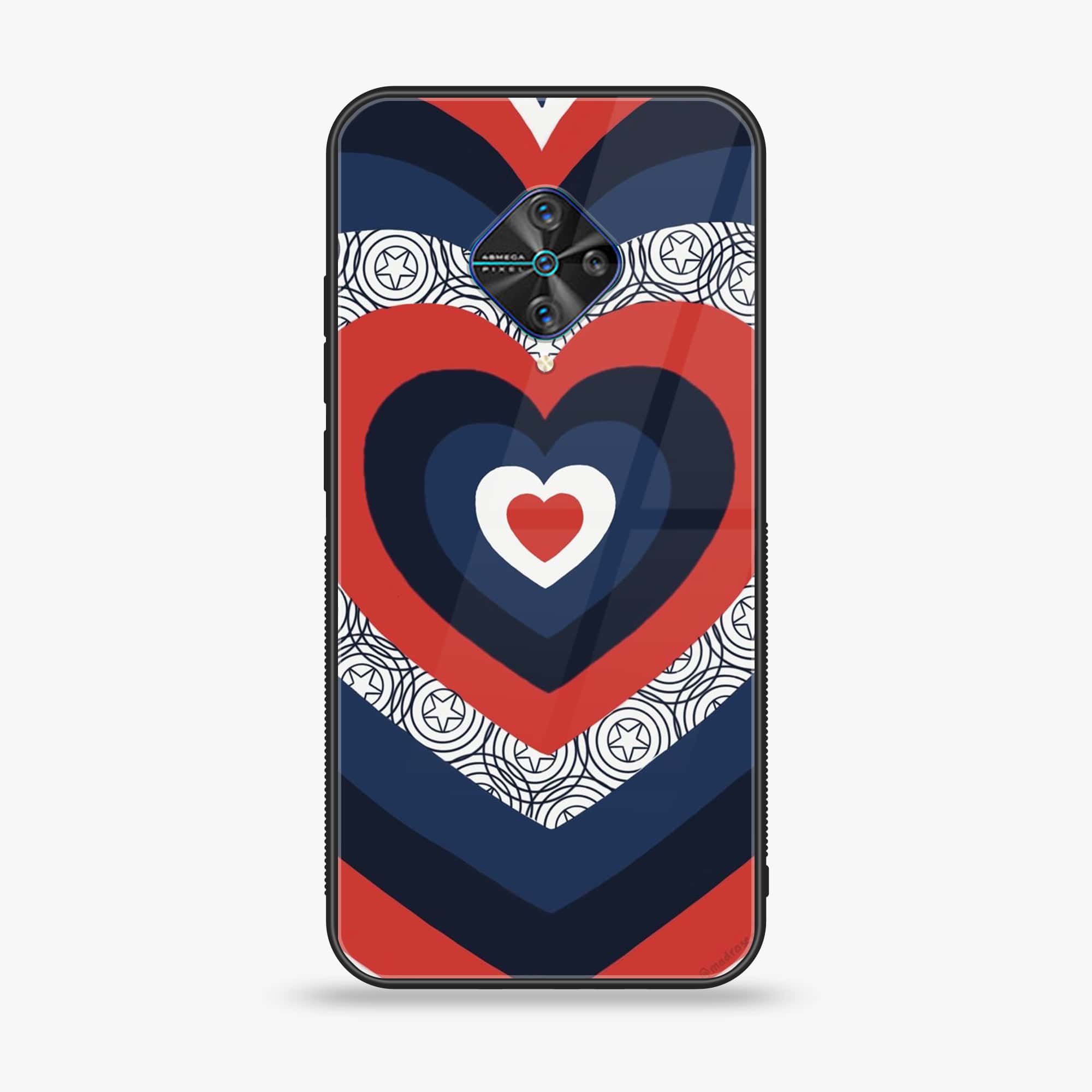 Vivo Y51 (Camera in middle) - Heart Beat Series 2.0 - Premium Printed Glass soft Bumper shock Proof Case