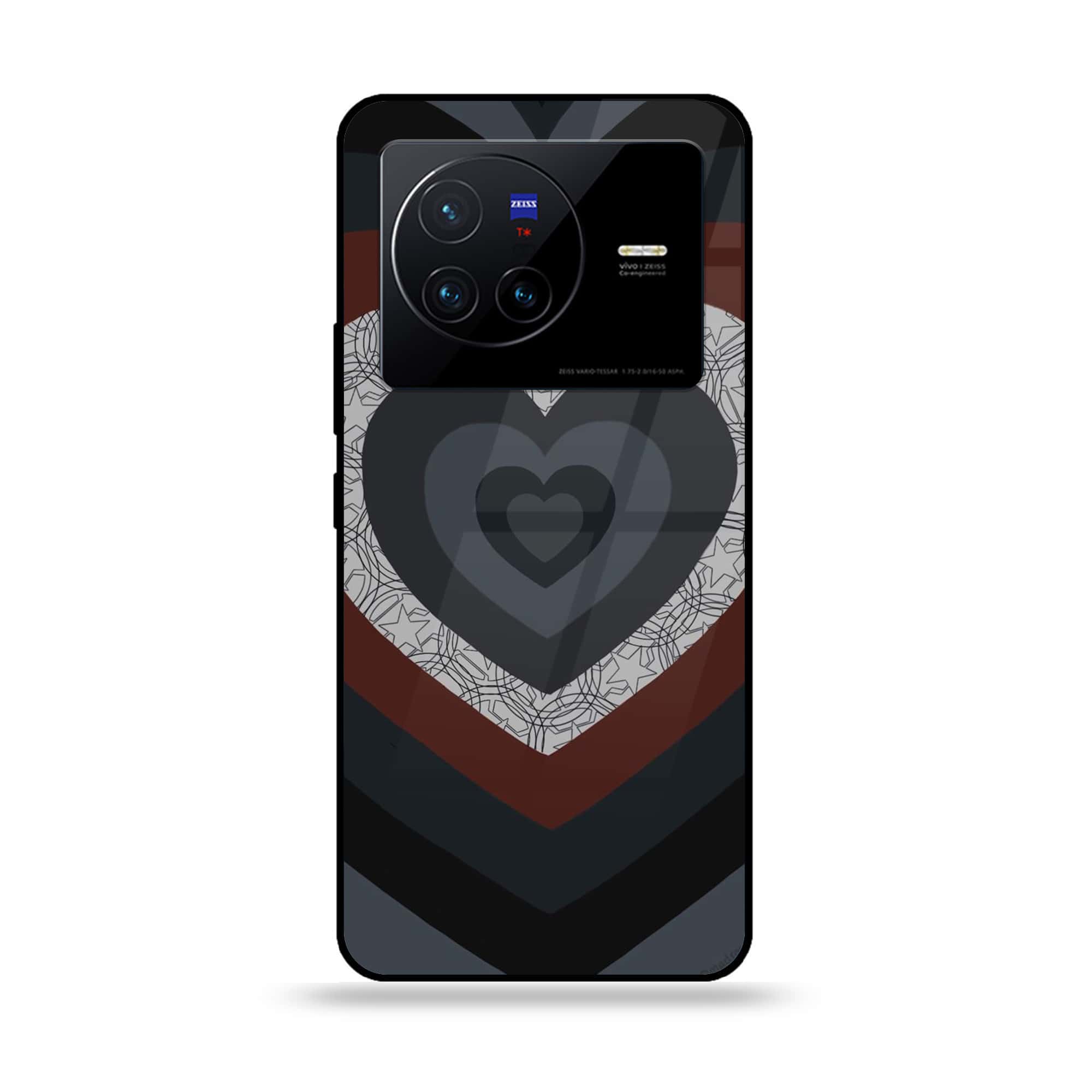 Vivo X80 - Heart Beat Series 2.0 - Premium Printed Glass soft Bumper shock Proof Case