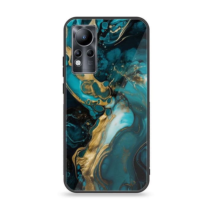 Infinix Note 11/ Note 12 G88 - Liquid Marble Design 3 - Premium Printed Glass soft Bumper shock Proof Case CS-16795