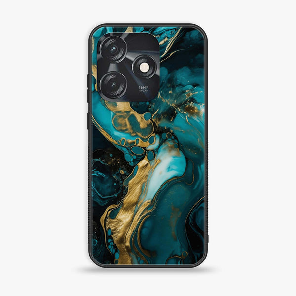 Tecno Spark 10C - Liquid Marble Design 3 - Premium Printed Glass soft Bumper shock Proof Case CS-8165
