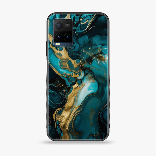 Vivo Y21 4G/ Y33s/ Y21s/ Y21A/ Y21T/Y33T - Liquid Marble Design 3 - Premium Printed Glass soft Bumper shock Proof Case CS-35950