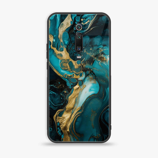 Xiaomi Mi 9T - Liquid Marble Design 3 - Premium Printed Glass soft Bumper shock Proof Case CS-16423