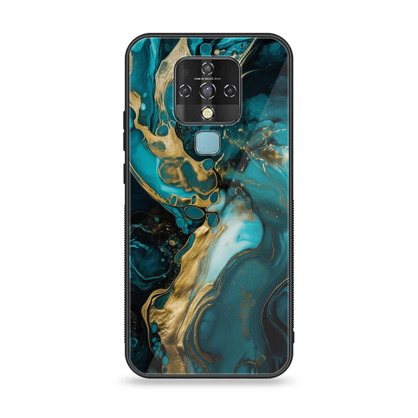 Tecno Camon 16 - Liquid Marble Design 3- Premium Printed Glass soft Bumper shock Proof Case CS-11733