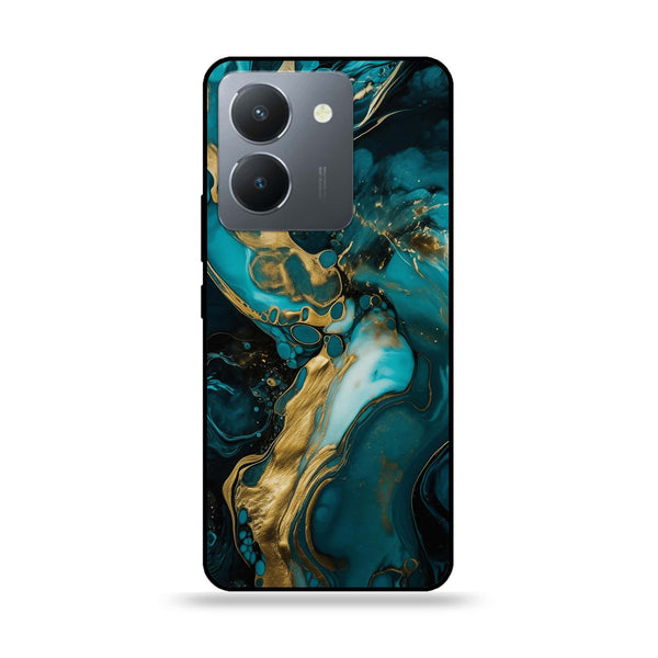 Vivo Y36/Y27s - Liquid Marble Design 3 - Premium Printed Glass soft Bumper shock Proof Case CS-15679