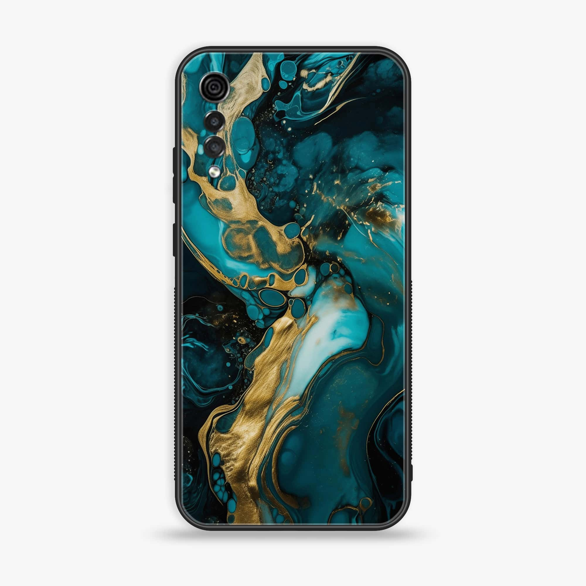 LG Velvet - Liquid Marble Series - Premium Printed Glass soft Bumper shock Proof Case