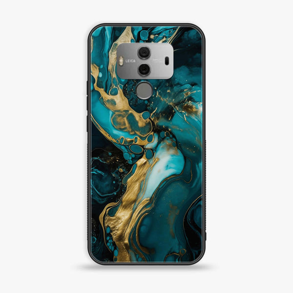 Huawei Mate 10 Pro - Liquid Marble Design 3 - Premium Printed Glass soft Bumper shock Proof Case CS-15462