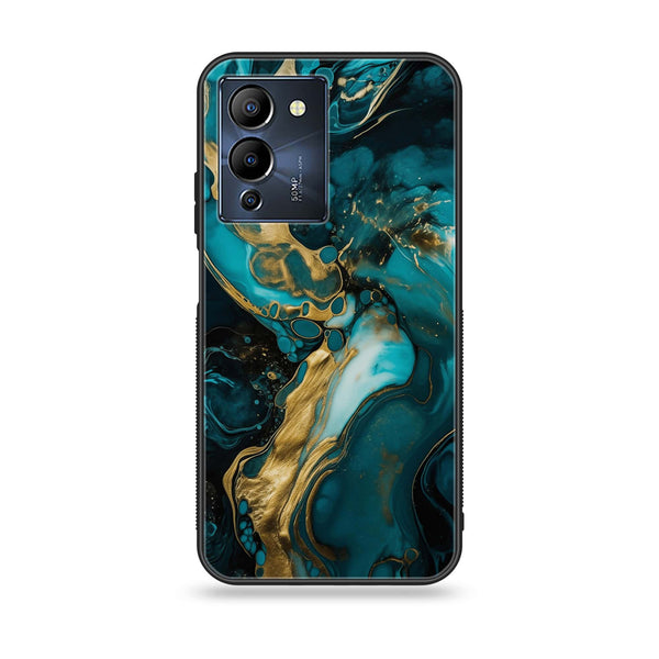 Infinix Note 12 G96 Liquid Marble Design 3 Premium Printed Glass soft Bumper shock Proof Case CS-8100