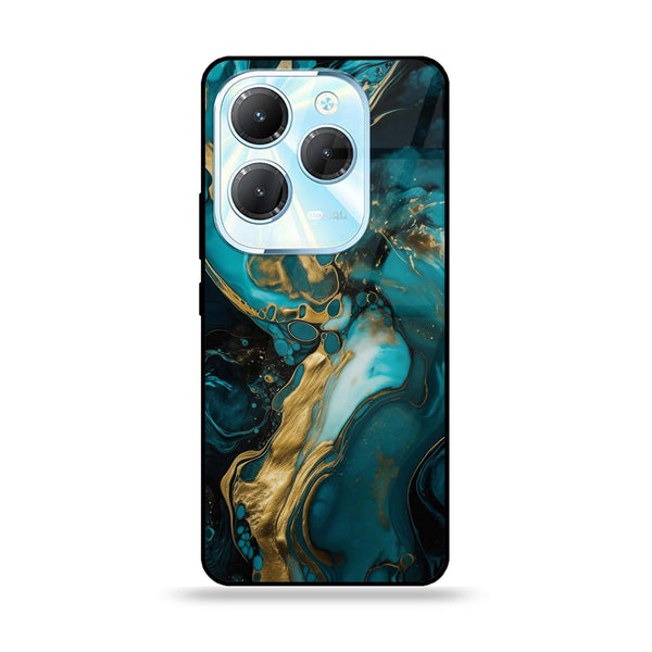 Infinix Hot 40/Hot 40 Pro- Liquid Marble Series Design 3 - Premium Printed Glass soft Bumper shock Proof Case CS-7767 CS-11646 CS-12849 CS-13225 CS-13363