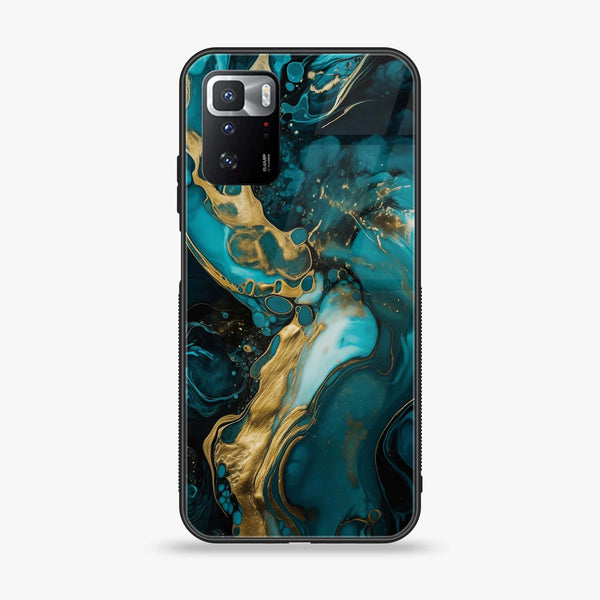 Xiaomi POCO X3 GT Liquid Marble Design 3 Premium Printed Glass soft Bumper shock Proof Case CS-12831 CS-12833