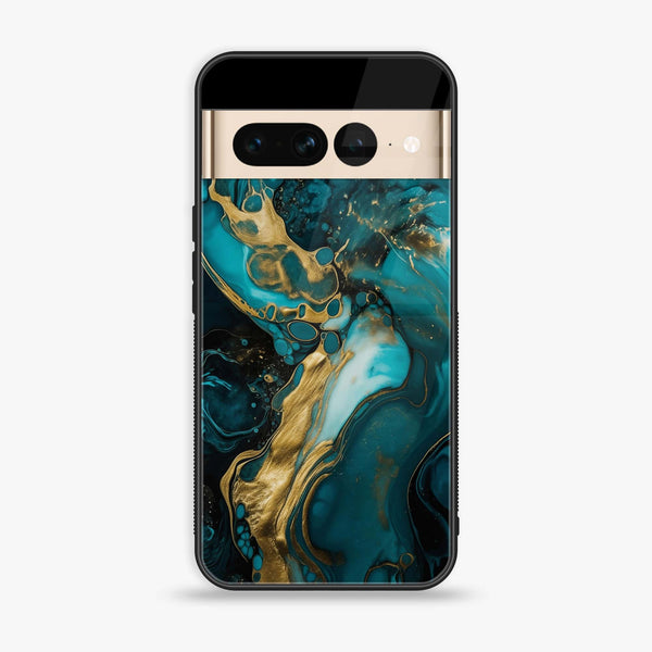 Google Pixel 7 Pro - Liquid Marble Design 3  - Premium Printed Glass soft Bumper shock Proof Case  CS-24429