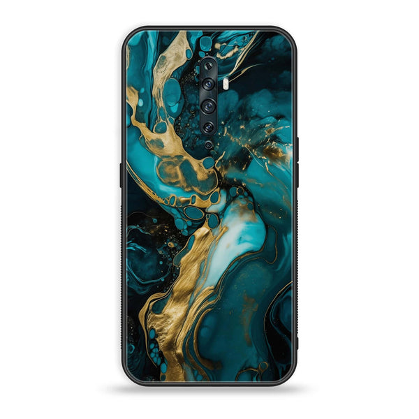 OPPO Reno 2f / 2Z - Liquid Marble Design 3 - Premium Printed Glass soft Bumper shock Proof Case CS-13450 CS-25348