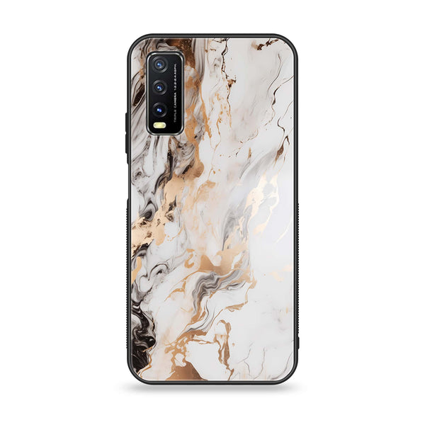 VIVO Y20/Y11S/Y12S/Y20A/Y20S/Y12A -  Liquid Marble Design 1  - Premium Printed Glass soft Bumper shock Proof Case  CS-33910