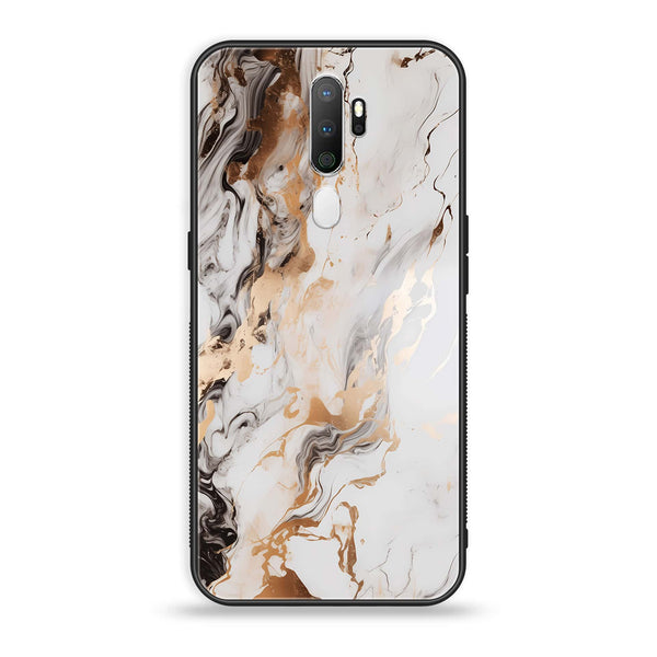Oppo A5 2020/ A9 2020 - Liquid Marble Design 1  - Premium Printed Glass soft Bumper shock Proof Case CS-33898 CS-34652