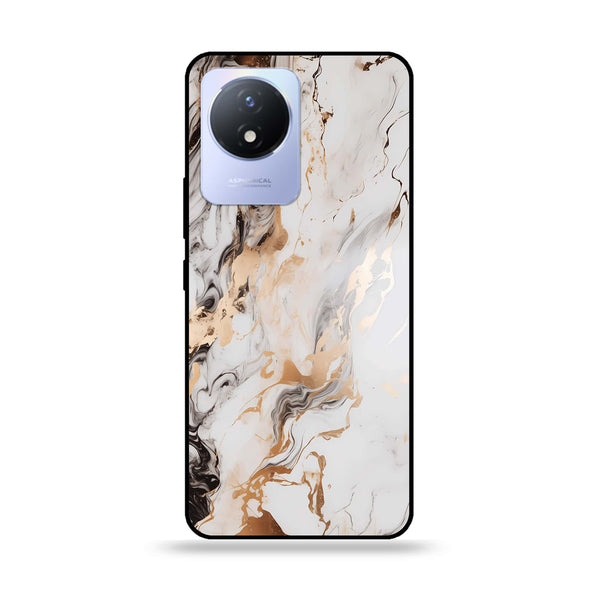 Vivo Y02t - Liquid Marble Series - Premium Printed Glass soft Bumper shock Proof Case