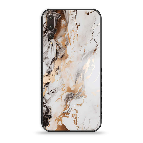 Huawei P20 Plus - Liquid Marble Series - Premium Printed Glass soft Bumper shock Proof Case