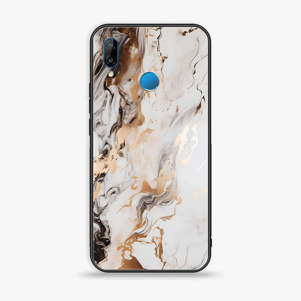 Huawei Nova 3i - Liquid Marble Series - Premium Printed Glass soft Bumper shock Proof Case