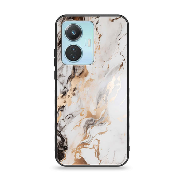 Vivo Y55 4G Liquid Marble Series  Premium Printed Glass soft Bumper shock Proof Case