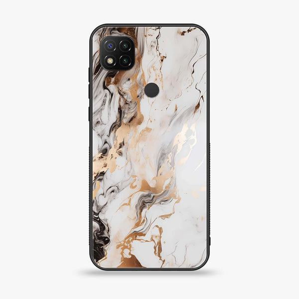 Xiaomi Redmi 9C - Liquid Marble Design 1 - Premium Printed Glass soft Bumper shock Proof Case CS-10085