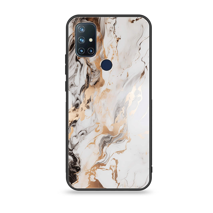 OnePlus Nord N10- Liquid Marble Design 1 - Premium Metal Printed soft Bumper Shock Proof Case CS-10638