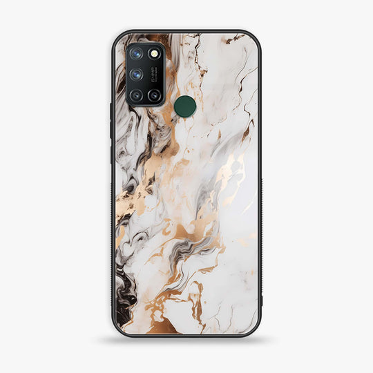 Realme 7i - Liquid Marble Series - Premium Printed Glass soft Bumper shock Proof Case CS-13283