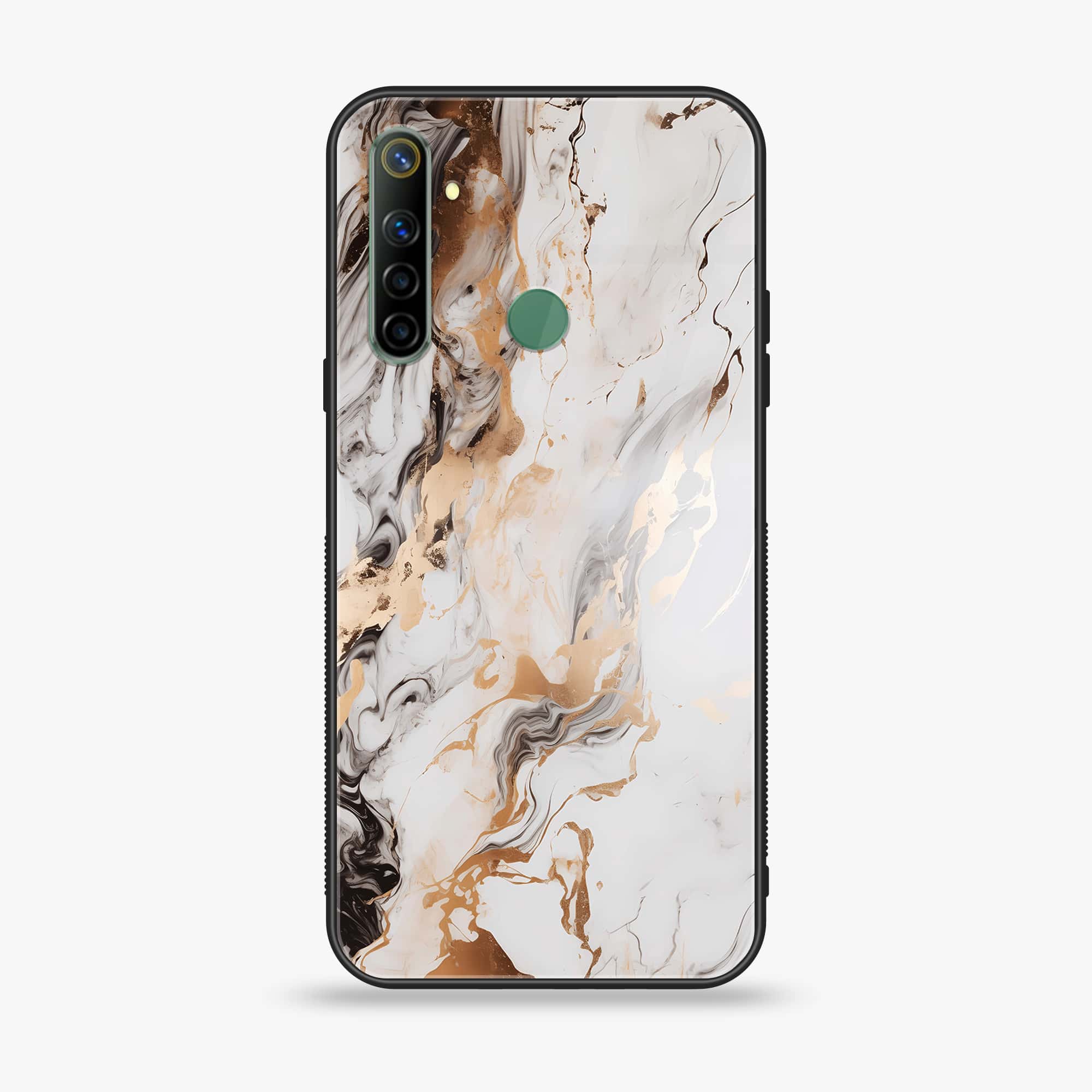 Realme Narzo 10 Liquid Marble Series Premium Printed Glass soft Bumper shock Proof Case