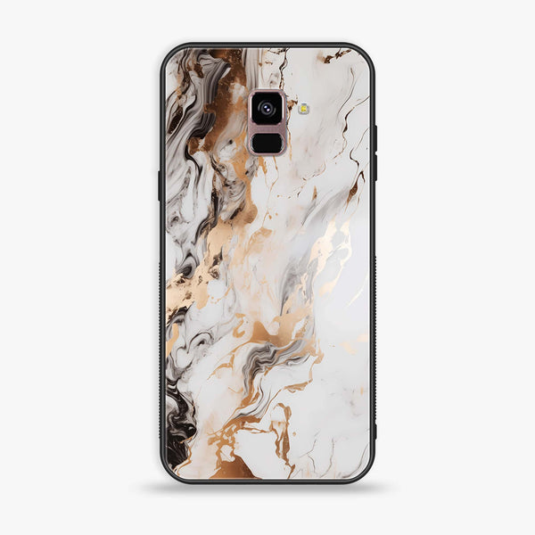 Samsung Galaxy A8+ (2018) - Liquid Marble Series - Premium Printed Glass soft Bumper shock Proof Case