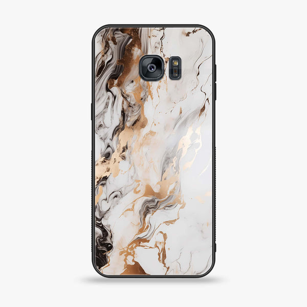 Samsung Galaxy S7 - Liquid Marble Design 1 - Premium Printed Glass soft Bumper shock Proof Case CS-20215