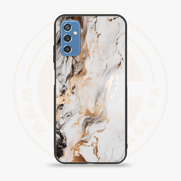 Samsung Galaxy M52 5G - Liquid Marble Series - Premium Printed Glass soft Bumper shock Proof Case