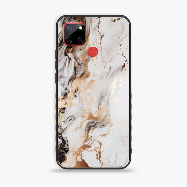 Realme C12 Liquid Marble Series Premium Printed Glass soft Bumper shock Proof Case