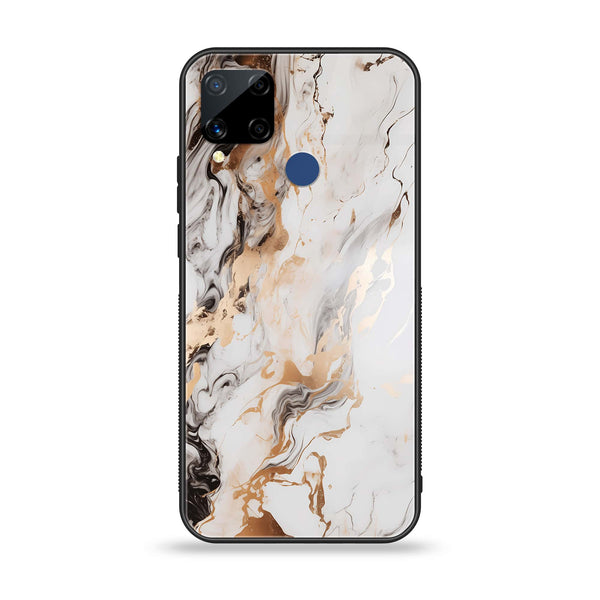 Realme C15 - Liquid Marble Series - Premium Printed Glass soft Bumper shock Proof Case